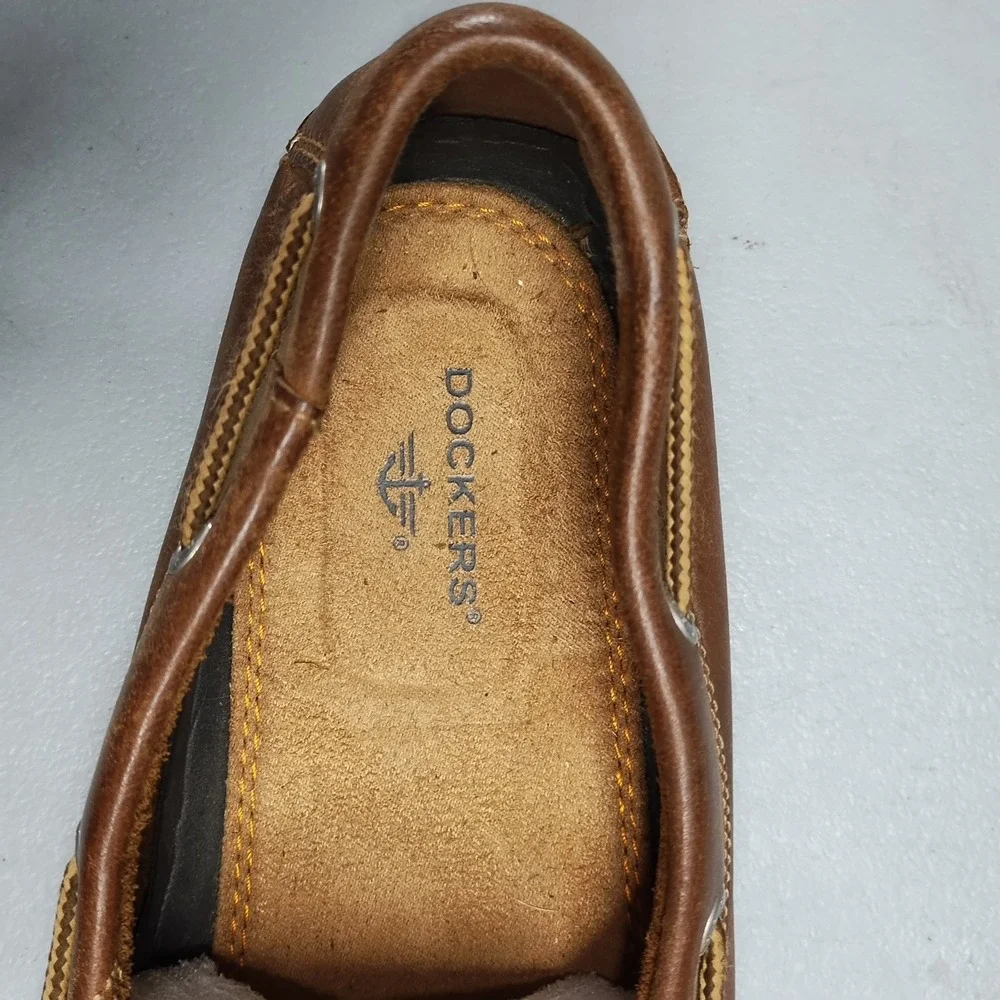 Dockers Castaway‎ Boat Shoes Mens US 13W Brown Leather Classic Comfort Lace-Up